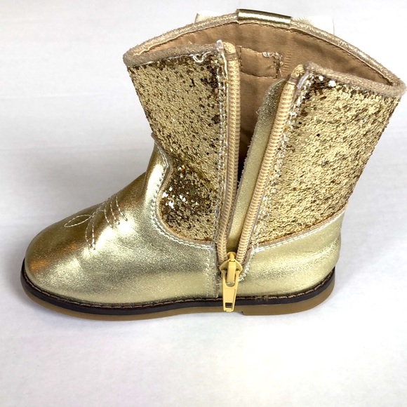 Kryssi Kouture Gold Glitter Cowgirl Boot, Size 8 - Picture 9 of 10